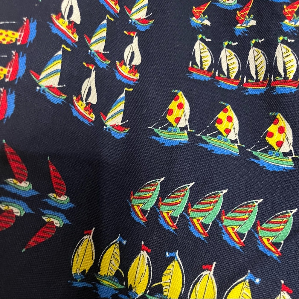 J. Crew Collection Navy Sailboat Print Cropped Pants - Picture 3 of 7